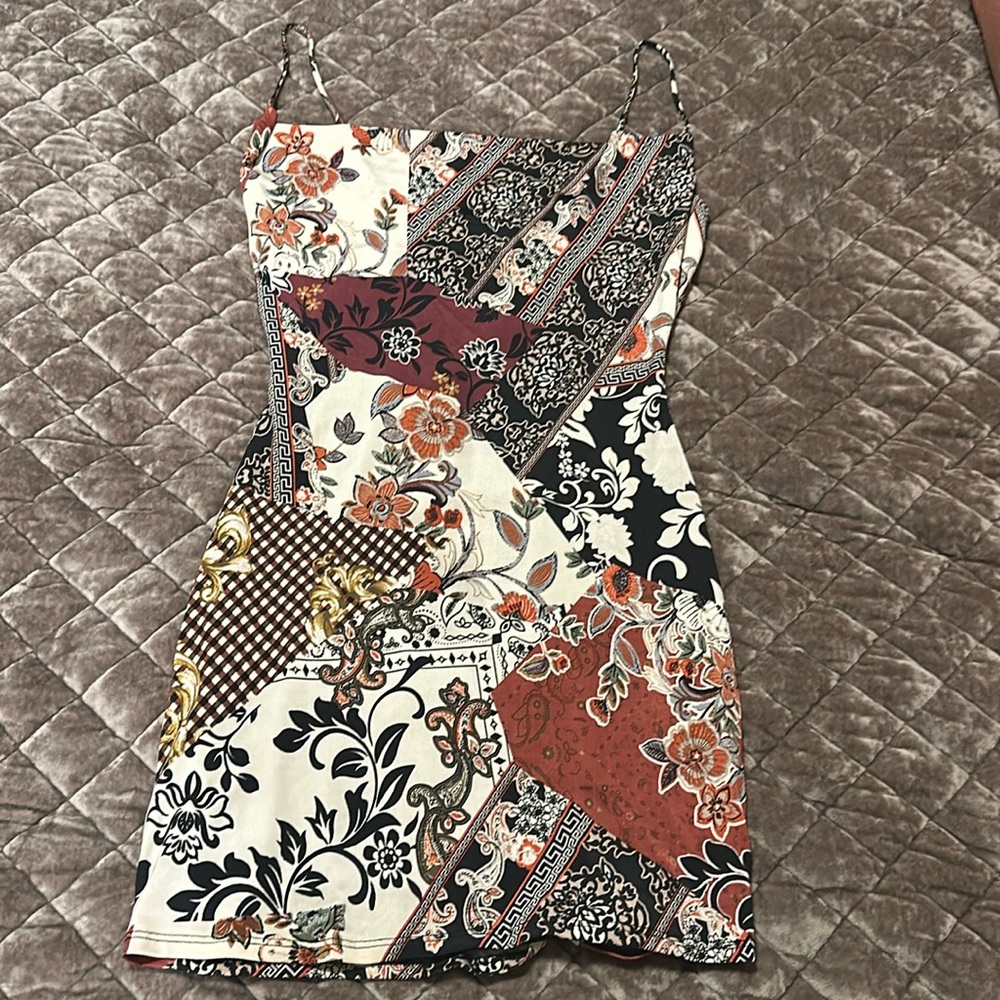 Abstract Print Mini Dress